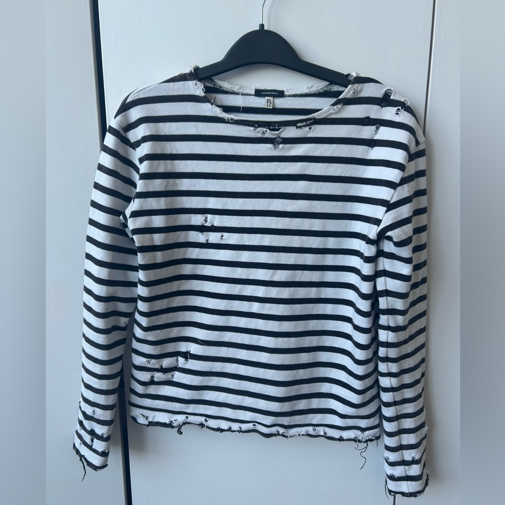 R13 long sleeve distressed t-shirt size xs